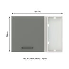 Gabinete Superior Esquinero 94 cm 1 Puerta Blanco/Gris Agata Madesa