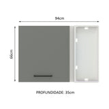Gabinete Superior de Esquina 1 Puerta Agata Blanco/Gris