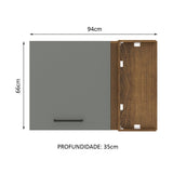 Gabinete Superior de Esquina 1 Puerta Agata Marrón/Gris