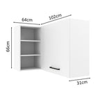Gabinete Superior Esquinero 166 cm 1 Puerta 3 Nichos Blanco Agata Madesa
