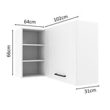 Gabinete Superior de Esquina Agata 1 Puerta para línea de 60 cm de profundidad Blanco