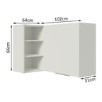 Gabinete Superior Esquinero 166 cm 1 Puerta 3 Nichos Blanco Stella Madesa
