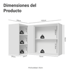 Gabinete Superior Esquinero 166 cm 1 Puerta 3 Nichos Blanco/Verde Vik Madesa
