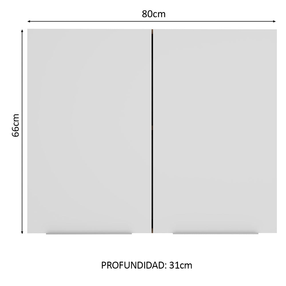 Gabinete Superior 80 cm 2 Puertas Marrón/Blanco Stella Madesa