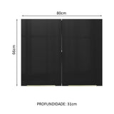 Gabinete Superior 80 cm 2 Puertas Lux Blanco/Negro