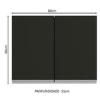 Gabinete Superior 80 cm 2 Puertas Marrón/Negro Glamy Madesa