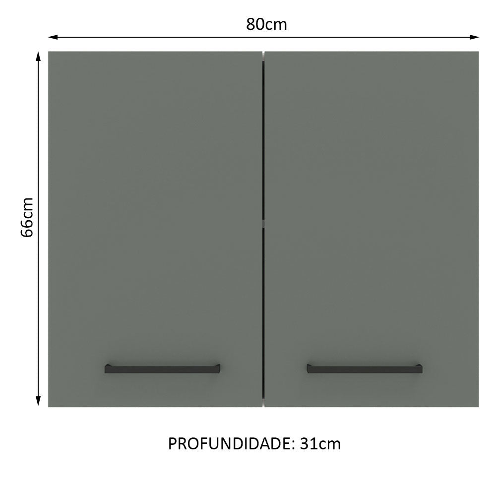 Gabinete Superior 80 cm 2 Puertas Blanco/Gris Agata Madesa