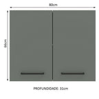Gabinete Superior 80 cm 2 Puertas Blanco/Gris Agata Madesa