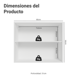 Gabinete Superior 80 cm 2 Puertas Blanco/Gris Vik Madesa