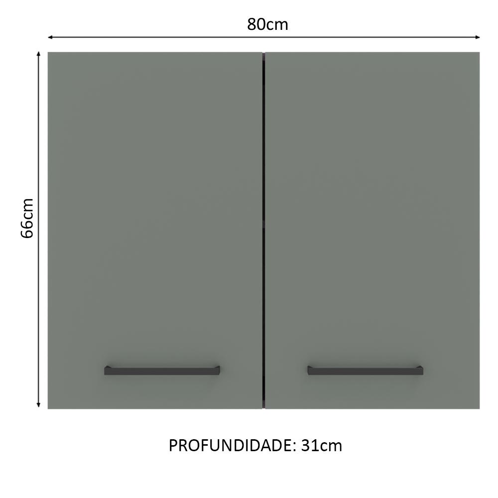 Gabinete Superior 80 cm 2 Puertas Marrón/Gris Agata Madesa