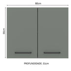 Gabinete Superior 80 cm 2 Puertas Marrón/Gris Agata Madesa