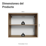 Gabinete Superior 80 cm 2 Puertas Marrón/Gris Vik Madesa