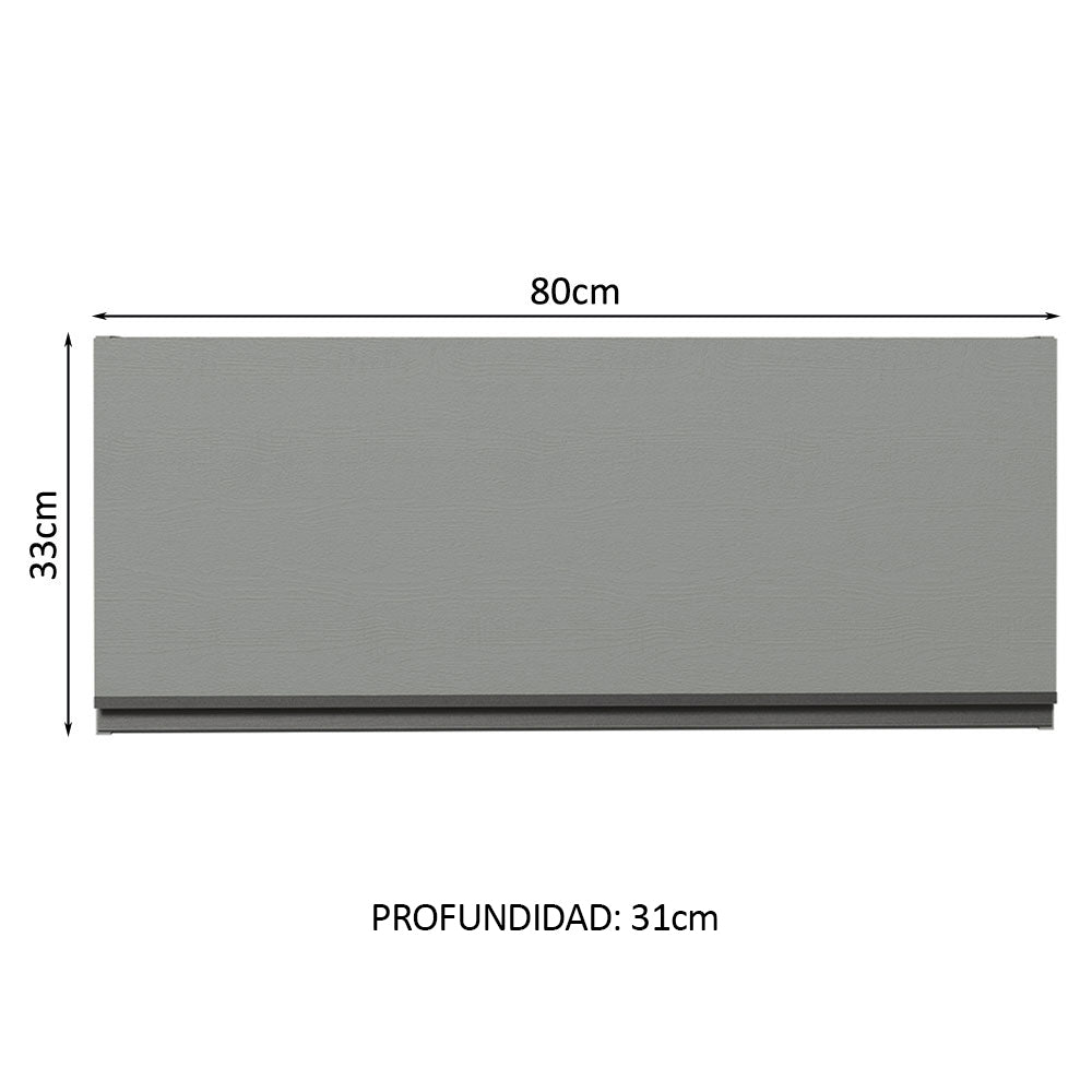 Gabinete Superior 80 cm 1 Puerta Abatible Gris Nice Madesa