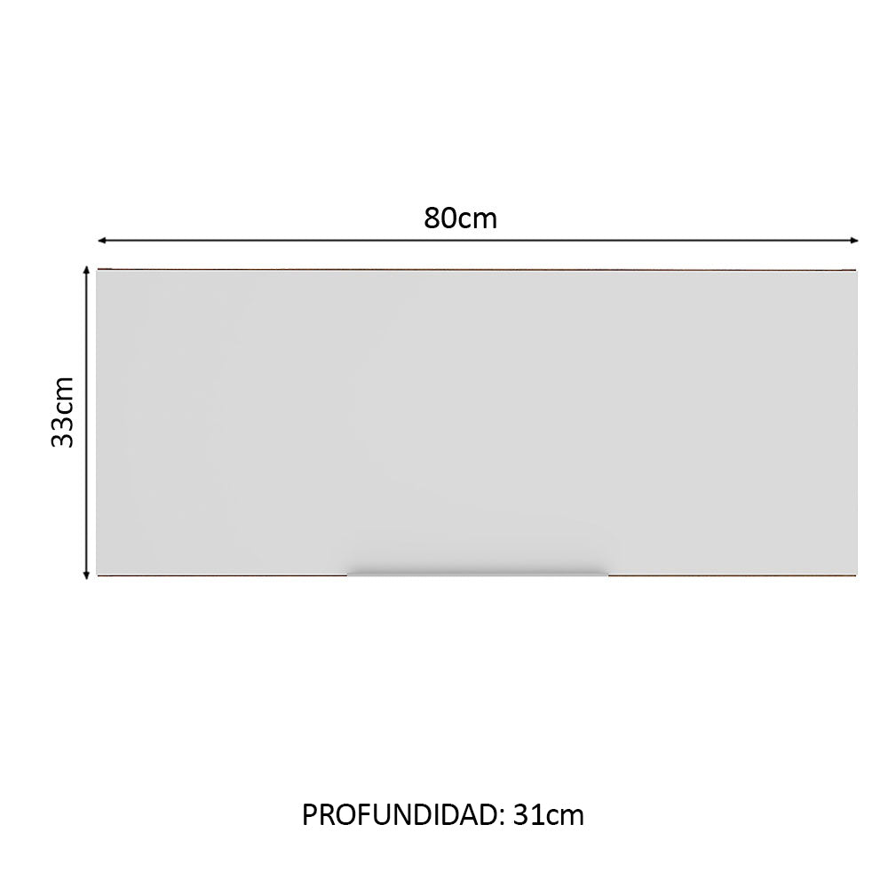 Gabinete Superior 80 cm 1 Puerta Abatible Marrón/Blanco Stella Madesa
