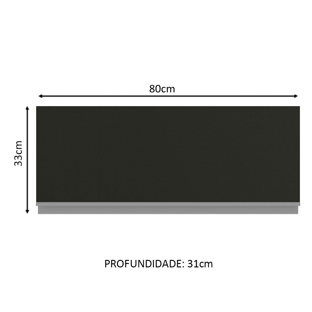 Gabinete Superior 80 cm 1 Puerta Abatible Blanco/Negro Glamy Madesa