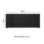 Gabinete Superior 80 cm 1 Puerta Abatible Blanco/Negro Lux Madesa