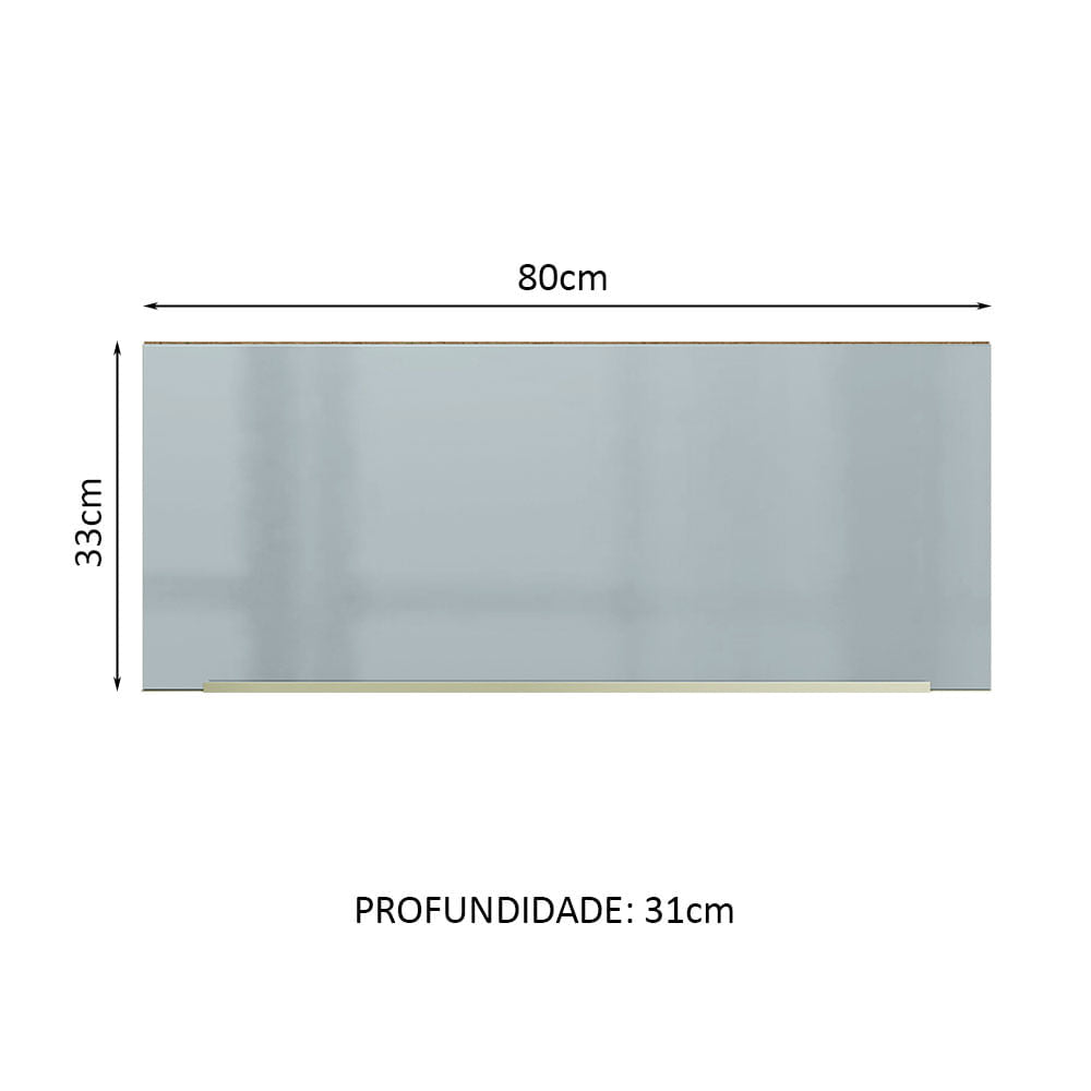 Gabinete Superior 80 cm 1 Puerta Abatible Marrón/Gris Lux Madesa