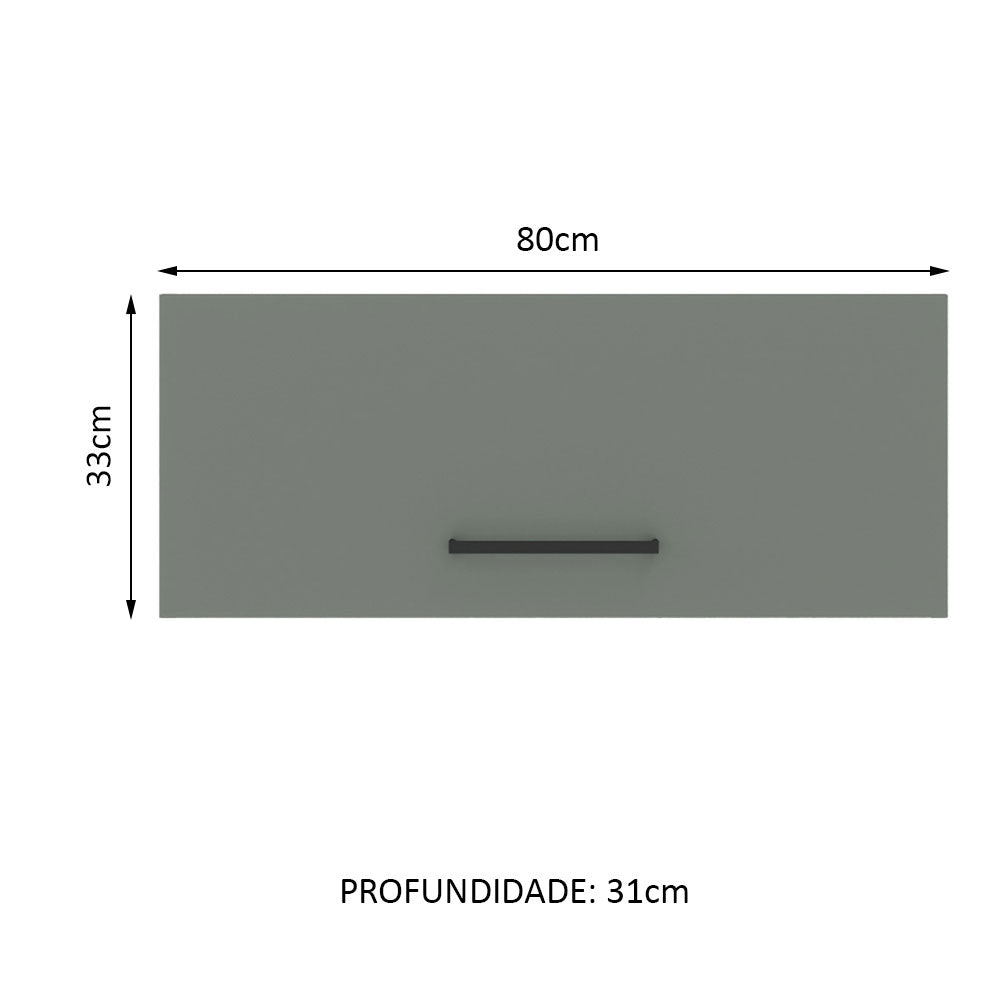 Gabinete Superior 80 cm 1 Puerta Abatible Blanco/Gris Agata Madesa