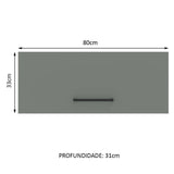 Gabinete Superior 80 cm 1 Puerta Abatible Agata Marrón/Gris