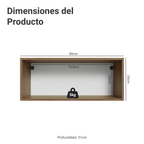 Gabinete Superior 80 cm 1 Puerta Abatible Marrón/Gris Vik Madesa