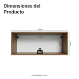 Gabinete Superior 80 cm 1 Puerta Abatible Marrón/Verde Vik Madesa