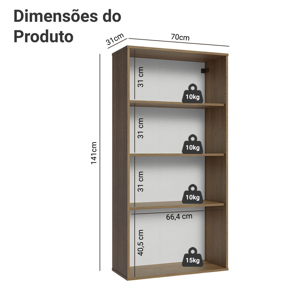 Mueble de Cocina Vitrina 70cm 2 Puertas de Vidrio Marrón Madesa