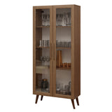 Mueble de Cocina Vitrina 70cm 2 Puertas de Vidrio con Patas Marrón Madesa