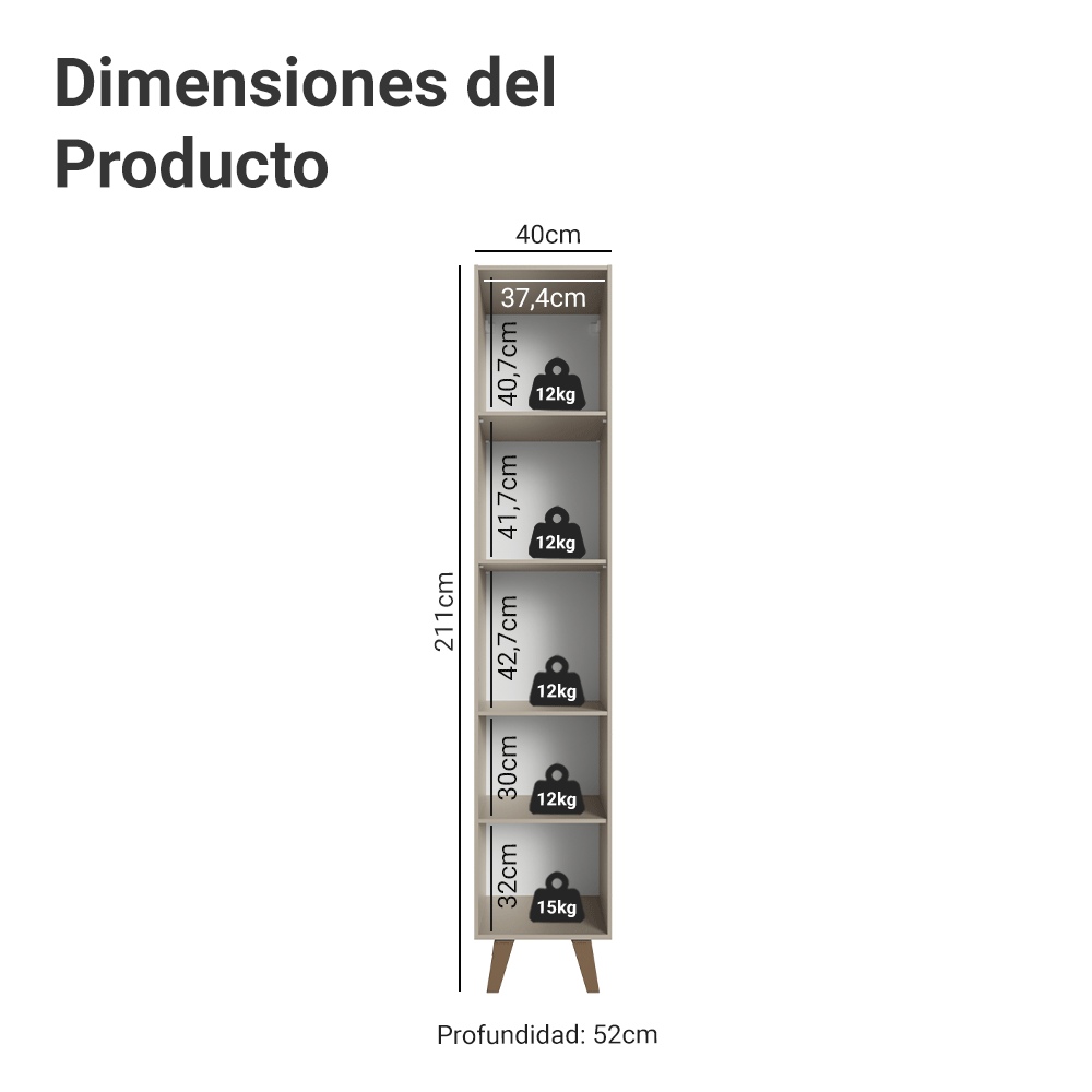 Despensero 40 x 52 cm 2 Puertas Crema Nice Madesa 02
