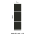 Despensero 60 cm 3 Puertas Blanco/Negro Glamy Madesa
