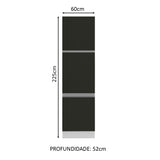 Mueble Despensa 60 cm 3 Puertas Glamy Blanco/Negro