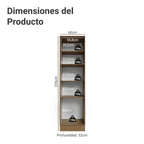 Despensero 60 cm 3 Puertas Marrón/Negro Lux Madesa