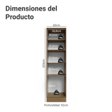 Mueble Despensa 60 cm 3 Puertas Marrón/Gris Lux Madesa