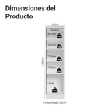 Mueble Despensa 60 cm 3 Puertas Blanco/Gris Lux Madesa