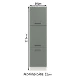 Mueble Despensa 60 cm 3 Puertas Agata Blanco/Gris