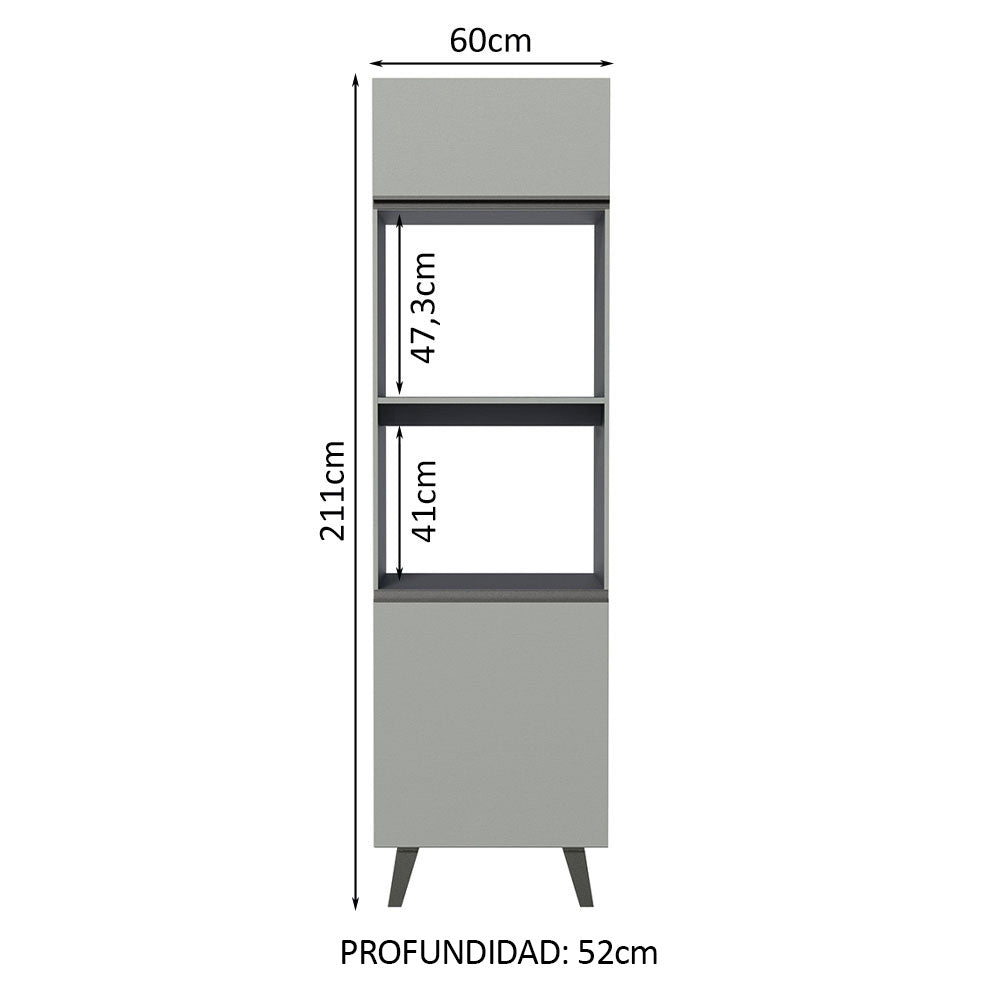 Mueble para Horno 60 cm 3 Puertas Gris Nice Madesa