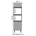 Mueble para Horno 60 cm 3 Puertas Gris Nice Madesa