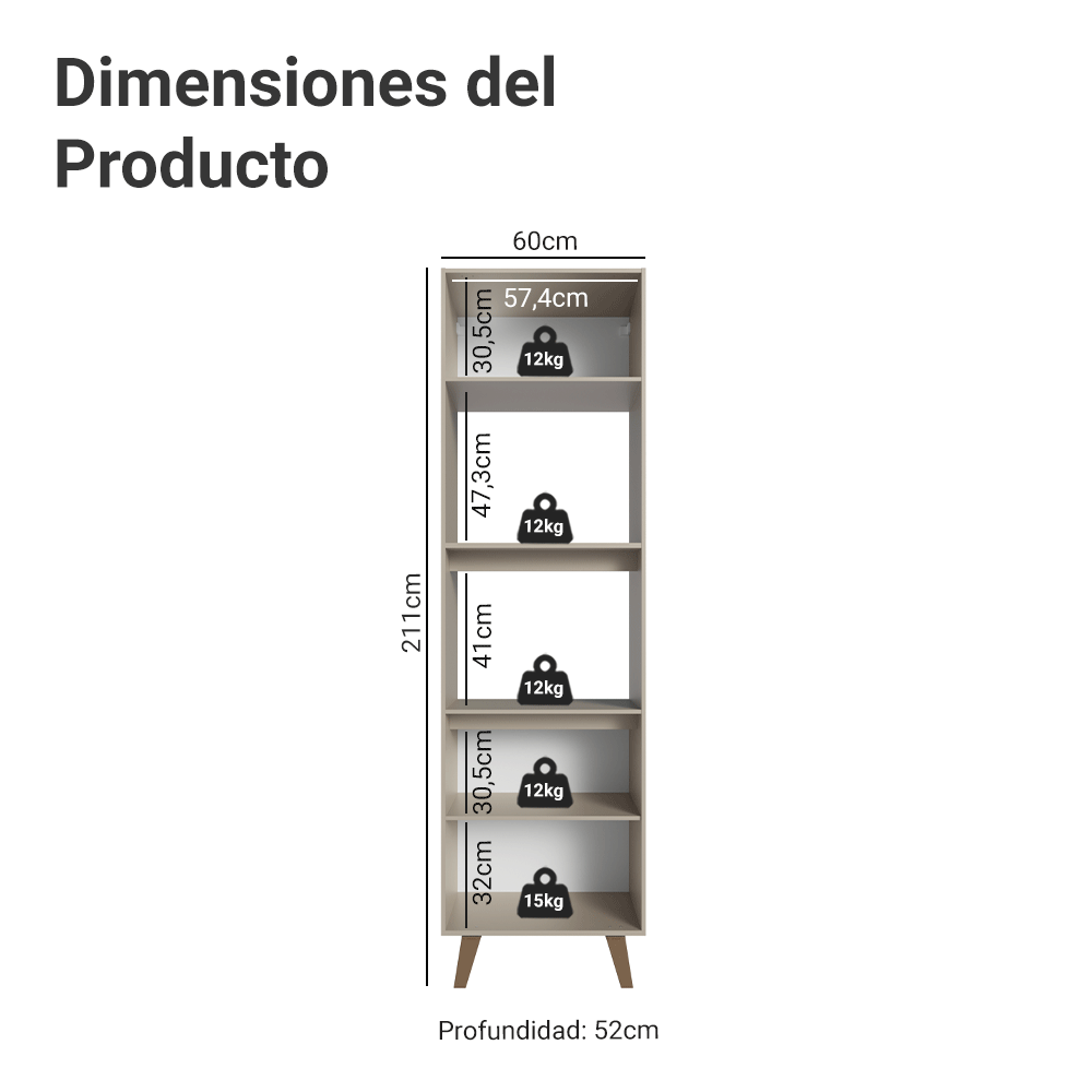Mueble para Horno 60 cm 2 Puertas 2 Nichos Con Patas NiceCrema