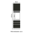 Mueble para Horno 60 cm 1 Puerta 3 Cajones Blanco/Negro Glamy Madesa