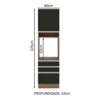 Mueble para Horno 60 cm 1 Puerta 3 Cajones Marrón/Negro Glamy Madesa