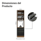 Mueble para Horno 60 cm 1 Puerta e 3 Cajones Marrón/Negro Lux Madesa