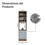 Mueble para Horno 60 cm 1 Puerta 3 Cajones Marrón/Gris Lux Madesa