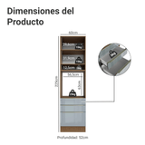 Mueble para Horno 60 cm 1 Puerta e 3 Cajones Marrón/Gris Lux Madesa