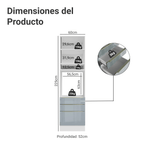 Mueble para Horno 60 cm 1 Puerta 3 Cajones Blanco/Gris Lux Madesa