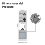 Mueble para Horno 60 cm 1 Puerta e 3 Cajones Blanco/Gris Lux Madesa
