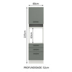 Mueble para Horno 60 cm 1 Puerta 3 Cajones Blanco/Gris Agata Madesa