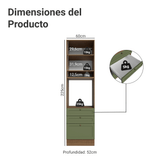 Mueble para Horno 60 cm 1 Puerta 3 Cajones Marrón/Verde Vik Madesa