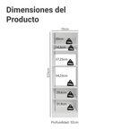Mueble para Horno 70 cm 3 Puertas Blanco/Negro Lux Madesa