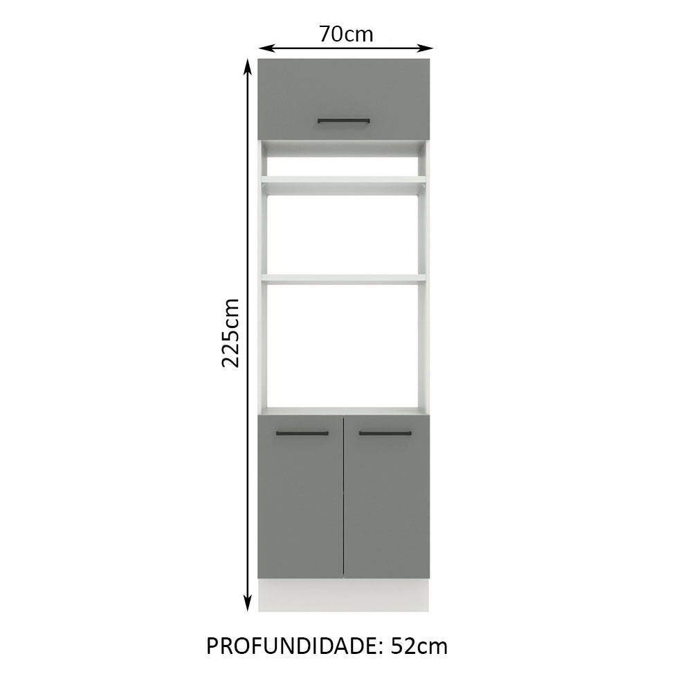 Mueble para Horno 70 cm 3 Puertas Blanco/Gris Agata Madesa