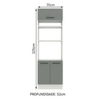 Mueble para Horno 70 cm 3 Puertas Blanco/Gris Agata Madesa