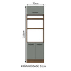 Mueble para Horno 70 cm 3 Puertas Marrón/Gris Agata Madesa
